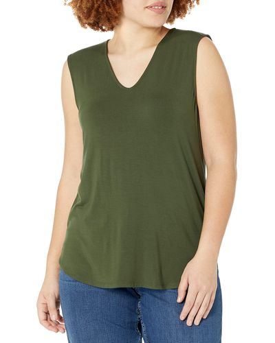 Amazon Essentials Jersey Standard-fit V-neck Tank Top - Green