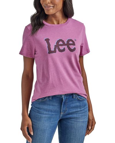Lee Jeans Grafik T-Shirt - Lila