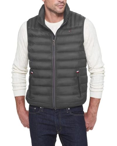 Tommy Hilfiger Plus Size Lightweight Ultra Loft Quilted Puffer Vest - Gray
