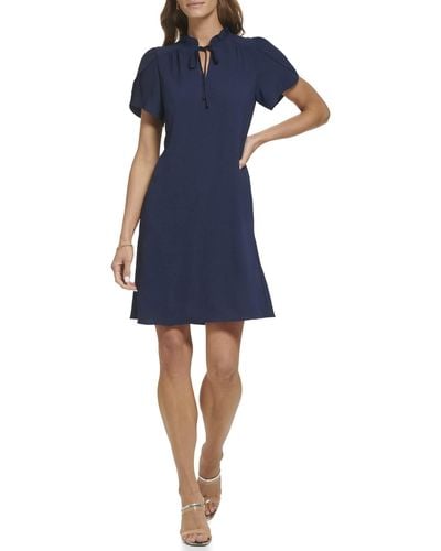 DKNY Fit And Flare Trapeze - Blue