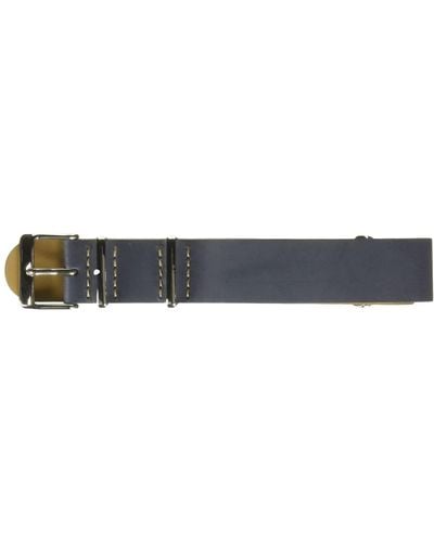 Timex Tw7c10800 20mm Blue Genuine Leather Double-layered Slip-thru Strap - Black