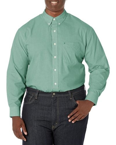 Izod Performance Comfort Long Sleeve Solid Button Down Shirt - Green