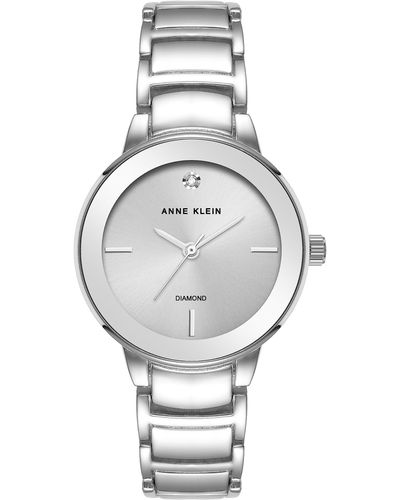 Anne Klein Genuine Diamond Dial Bracelet Watch - Gray