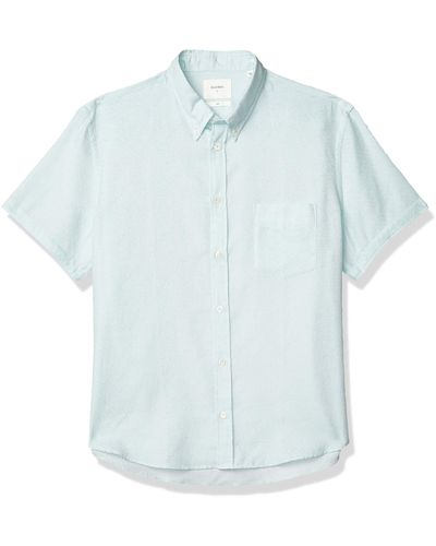 Billy Reid Standard Fit Short Sleeve Button Down Tuscumbia Shirt - Blue