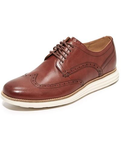 Cole Haan Grand Tour Plain Oxford Woodbury/ivory Flat - Brown