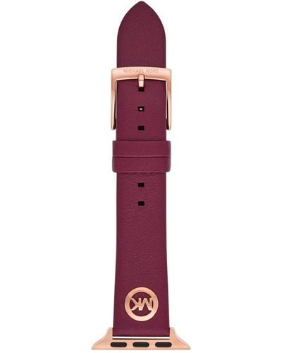 Michael Kors Armband für Apple Watch; Silikon- oder Leder-Smartwatch-Armbänder für ; kompatibel mit Apple Watch 38 mm - Rot