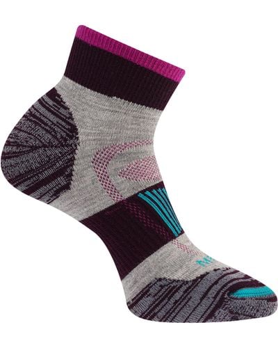 Merrell And Zoned Cushioned Wool Hiking Socks-1 Pair Pack-breathable Arch Support - Purple