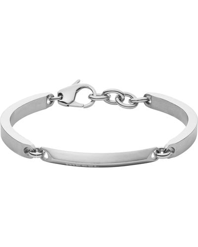 DIESEL Silver Stainless Steel Bracelet - White