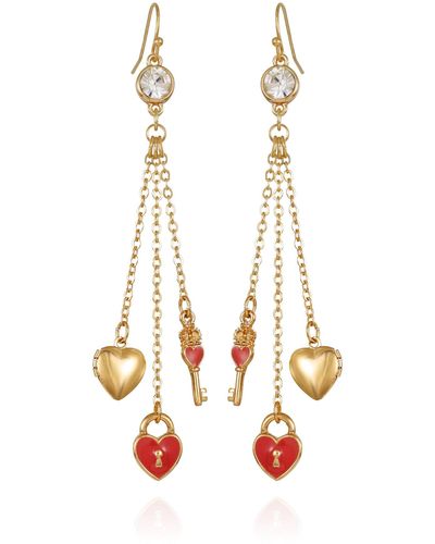 Juicy Couture Goldtone Wire Charm Drop Earrings - White