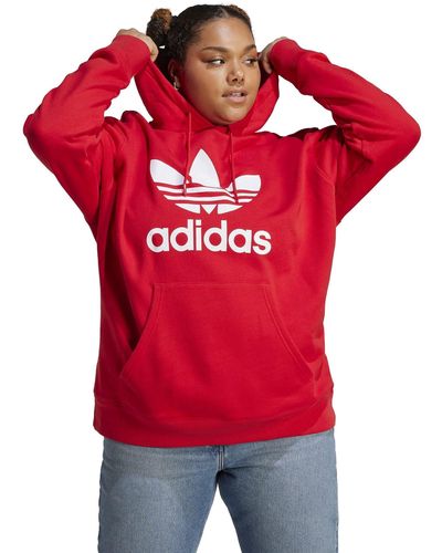 adidas Originals Plus Size Trefoil Hoodie - Red