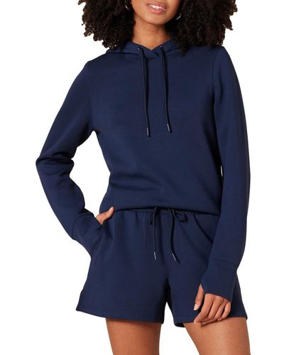 Amazon Essentials Langärmliges Active-Sweat-Sweatshirt mit Kapuze und normaler Passform - Blau
