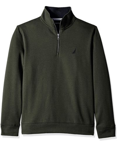 Nautica Solid 1/4 Zip Fleece Sweatshirt - Green