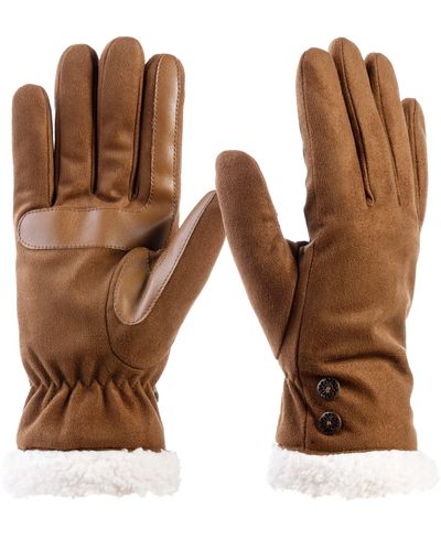 Isotoner S Recycled Microsuede Glove With Smartdri Technology - Brown