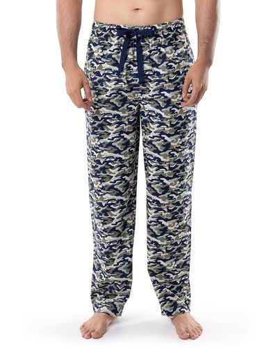 Wrangler Printed Woven Micro-sanded Cotton Sleep Pajama Pants - Blue