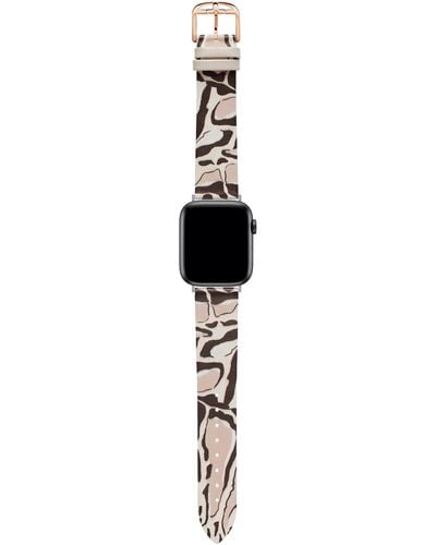Ted Baker Gray & Nude Animal Print Leather Strap For Apple Watch® - Multicolor