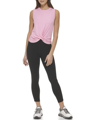 DKNY Criss-cross Front Active Tank Top - Pink