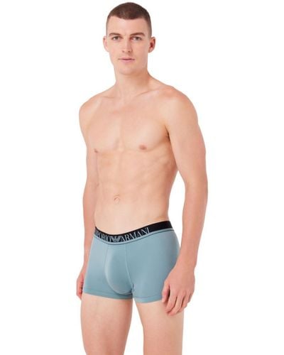 Emporio Armani Underwear Trunk Essential Microfiber Les Troncs - Bleu
