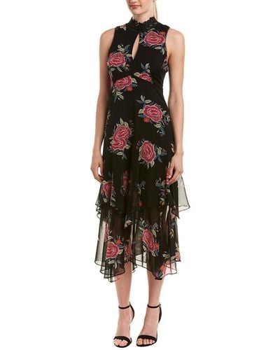 Nanette Lepore La Rosa Silk Chiffon Print Sleeveless Dress - Multicolor