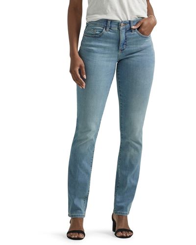 Lee Jeans Ultra Lux Comfort With Flex Motion Straight Leg Jean North Shore 18 Long - Blue
