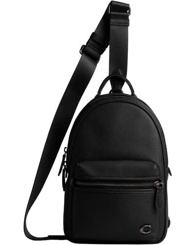 COACH Charter Pack In Pebble Leather - Black