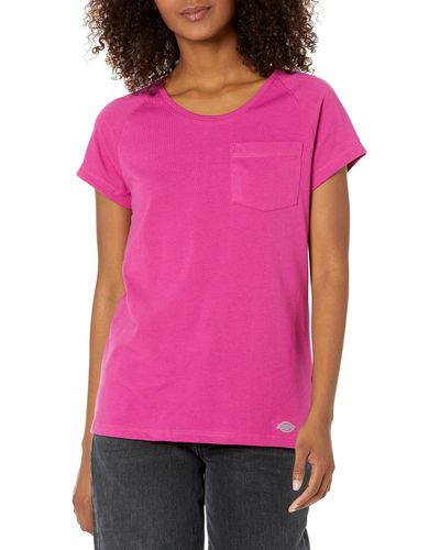 Dickies Womens Cooling Short Sleeve T-shirt T Shirt - Pink