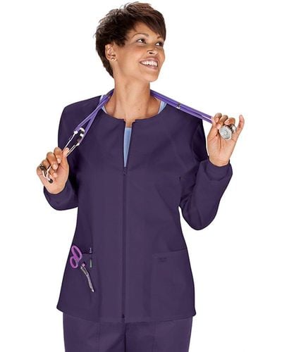 CHEROKEE Workwear Core Stretch Warm Up Scrubs Jacket - Purple