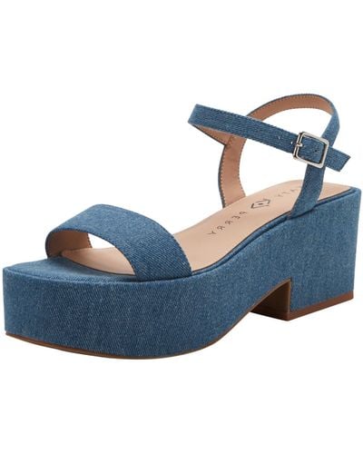 Katy Perry Busy Bee Strappy Platform Sandal Heeled - Blue