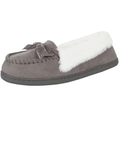 Jessica Simpson S Micro Suede Moccasin Indoor Outdoor Slipper Shoe,grey,large - Gray