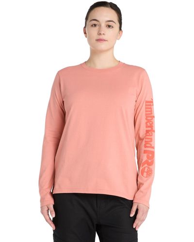 Timberland Cotton Core Long-sleeve T-shirt - Pink