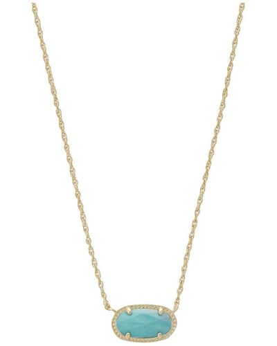 Kendra Scott Elisa Pendant Necklace Gold Turquoise-variegated One Size - Black