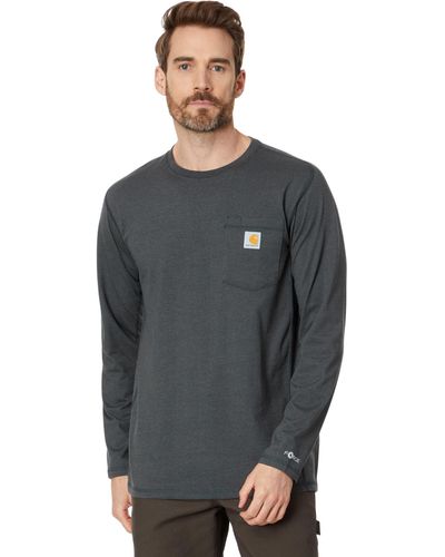 Carhartt Force Relaxed Fit Midweight Long Sleeve Pocket T-shirt - Gray