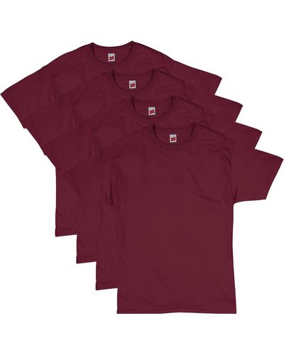 Hanes Mens Essentials Short Sleeve T-shirt Value Pack - Purple