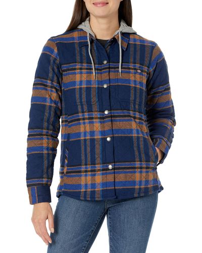 Dickies Flannel Hooded Shirt Jacket - Blue