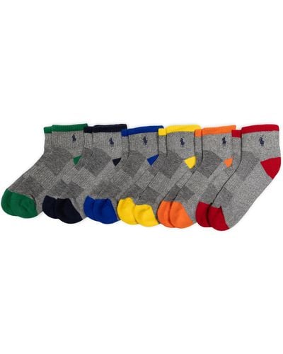 Polo Ralph Lauren Classic Sport Performance Cotton Ankle Cut Socks 6 Pair Pack - Multicolor