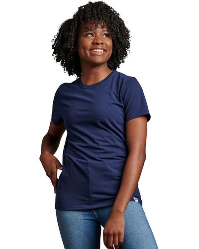 Russell Womens Cotton Performance T-shirts T Shirt - Blue
