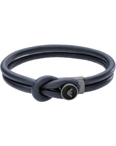 Emporio Armani Blue Leather Bracelet
