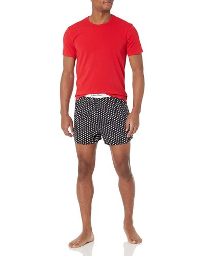 Calvin Klein Modern Cotton Holiday T-shirt And Boxer Set - Red