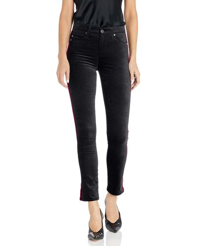 AG Jeans Velvet Mari Tuxedo Stripe - Black