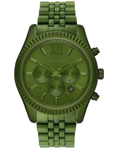 Michael Kors Quartz Watch With Metal Strap, Green, 22 (model: Mk8790)
