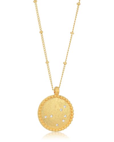 Satya Jewelry Celestial Goddess White Topaz Gold Pleiades Pendant Necklace - Metallic