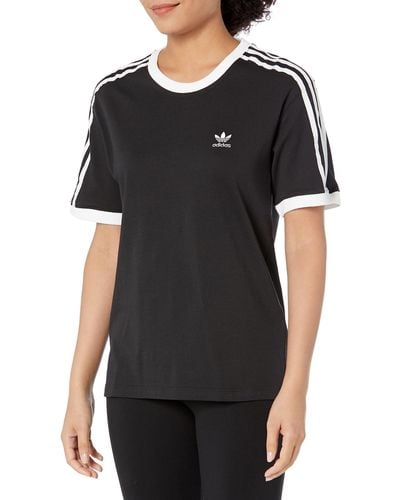 adidas Originals Adicolor Classics Slim 3 Stripes Short Sleeve T-shirt - Black