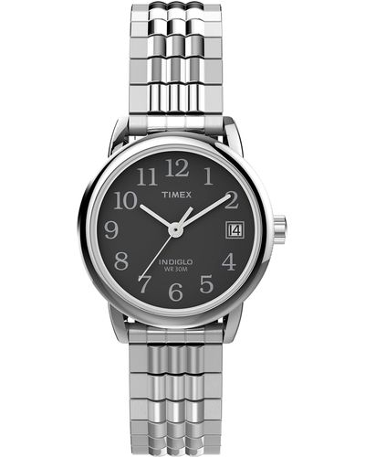 Timex Tone Case Black Dial With Silver-tone Expansion - Metallic