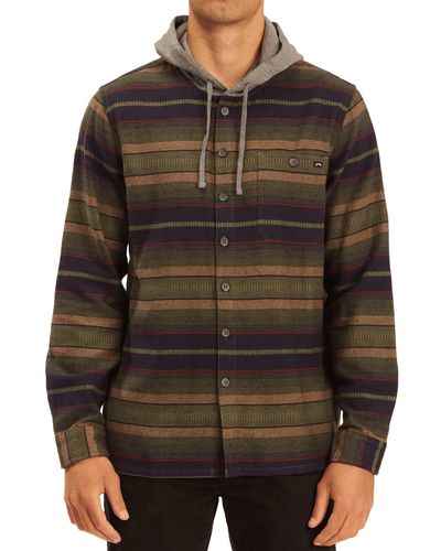 Billabong Classic Hooded Baja Flannel Shirt - Multicolor