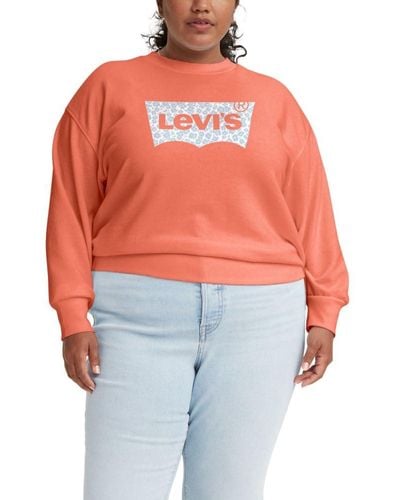 Levi's Plus Size Printed Logo Graphic Sweatshirt - Red