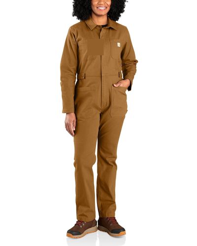 Carhartt Rugged Flex Relaxed Fit Canvas Coverall - Brown