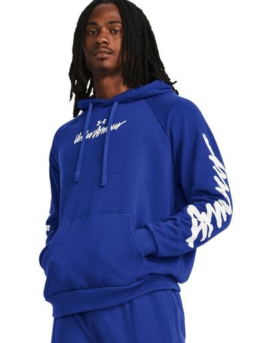 Under Armour Mens Rival Fleece Graphic Hoodie, - Blue