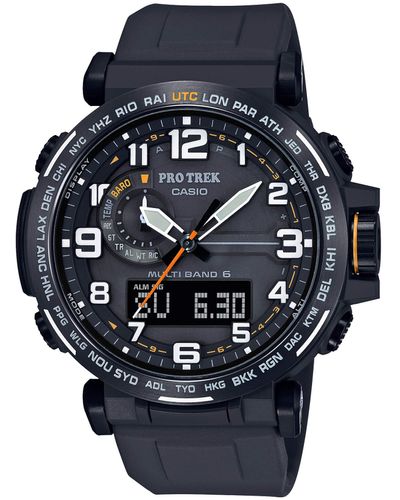G-Shock Pro Trek Stainless Steel Quartz Watch With Resin Strap - Black