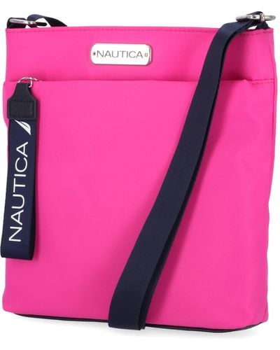Nautica Diver Nylon Small S Crossbody Bag Purse With Adjustable Shoulder Strap - Pink