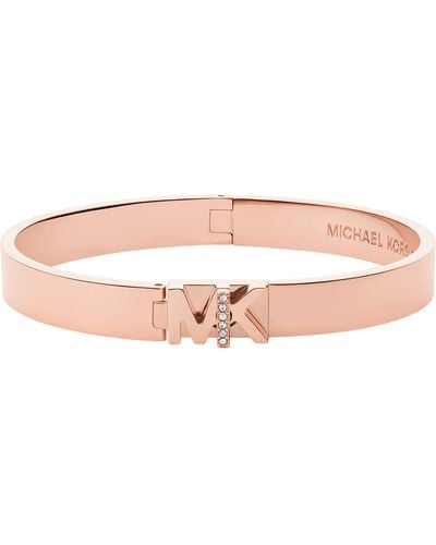 Michael Kors Stainless Steel Mk Logo Bangle Bracelet For - Pink