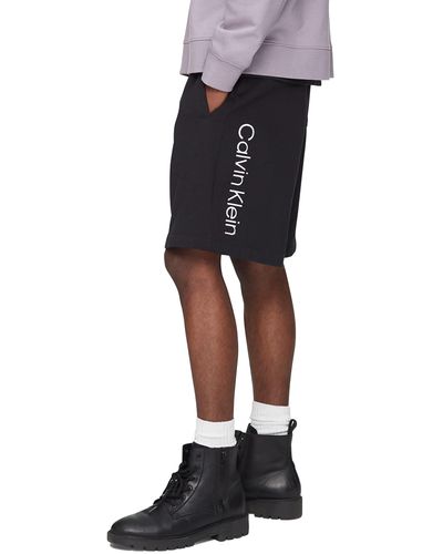 Calvin Klein Logo French Terry Shorts - Black